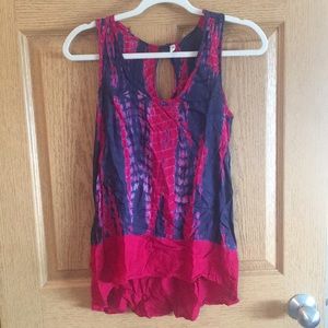 Size small, tie dye tank top with keyhole back